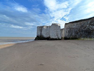 The beach and cliffs below the Hotel