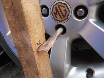 Rear wheel measurement marked
