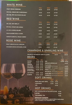 Drinks Menu