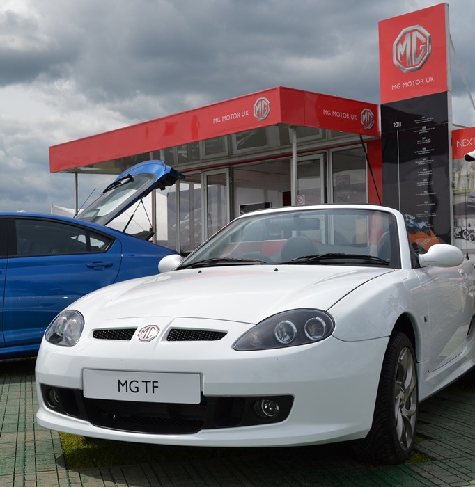 The Last MGTF on MG Motor stand