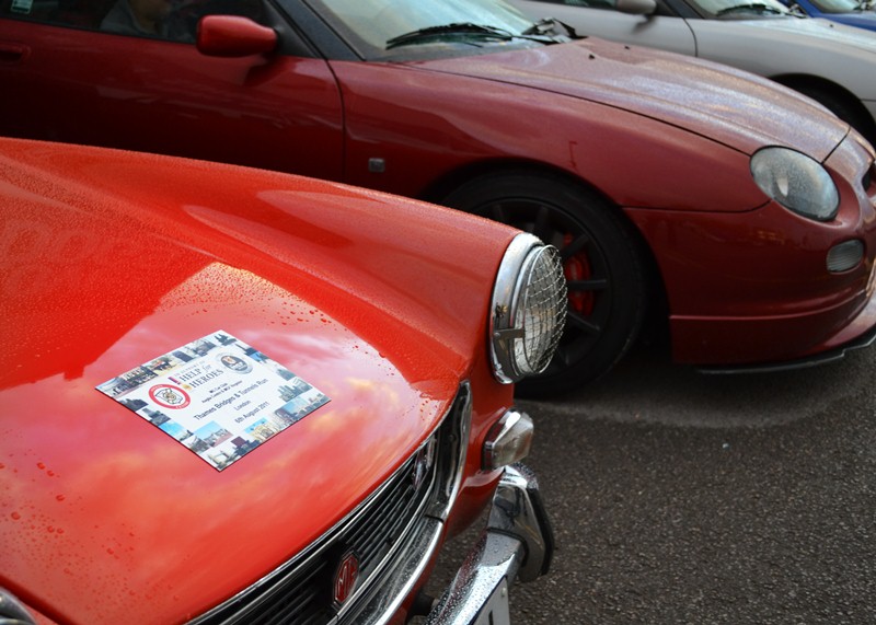 Various MGs at the start with Rally Plate