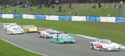 Action shot of Group C cars