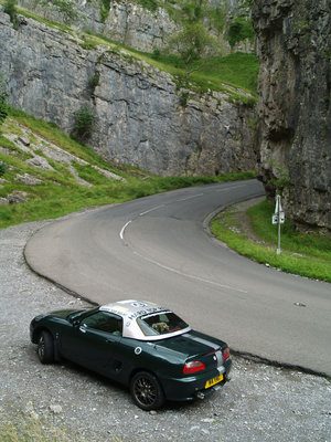 Part way up Cheddar Gorge