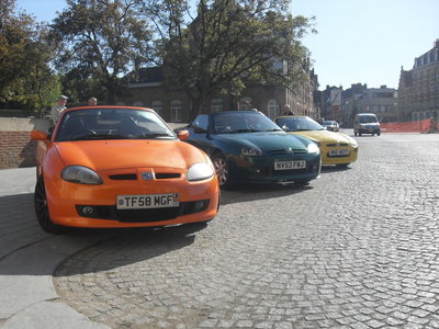 3 cars lined up