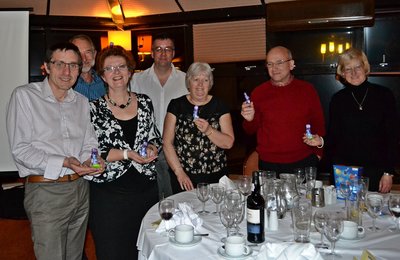 The Abingdon LE Table winning the mighty quiz and displaying their rabbits!