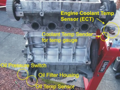 Oil &amp; water sensor positions